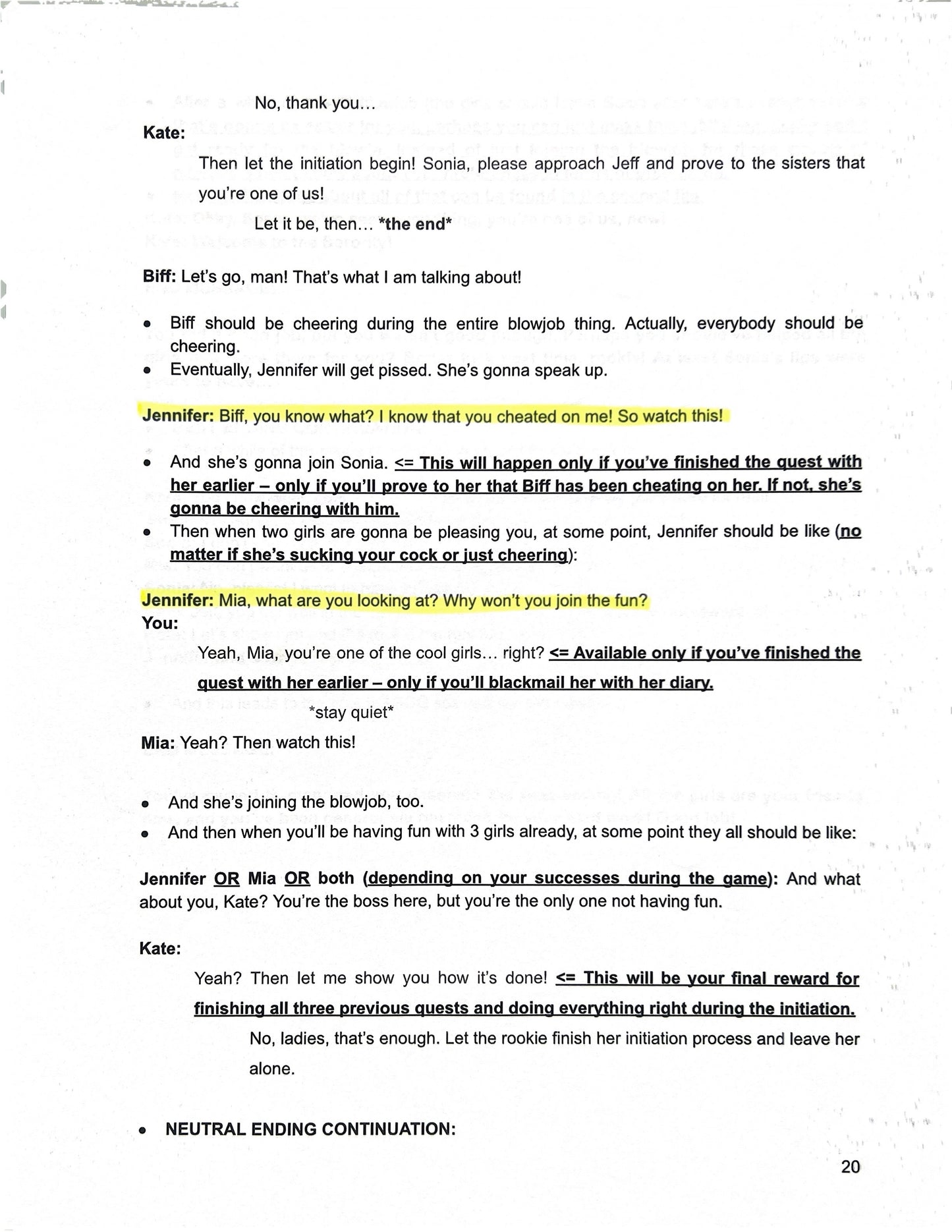 “Sorority Hookup: No Boys Allowed” Signed Script and Wardrobe