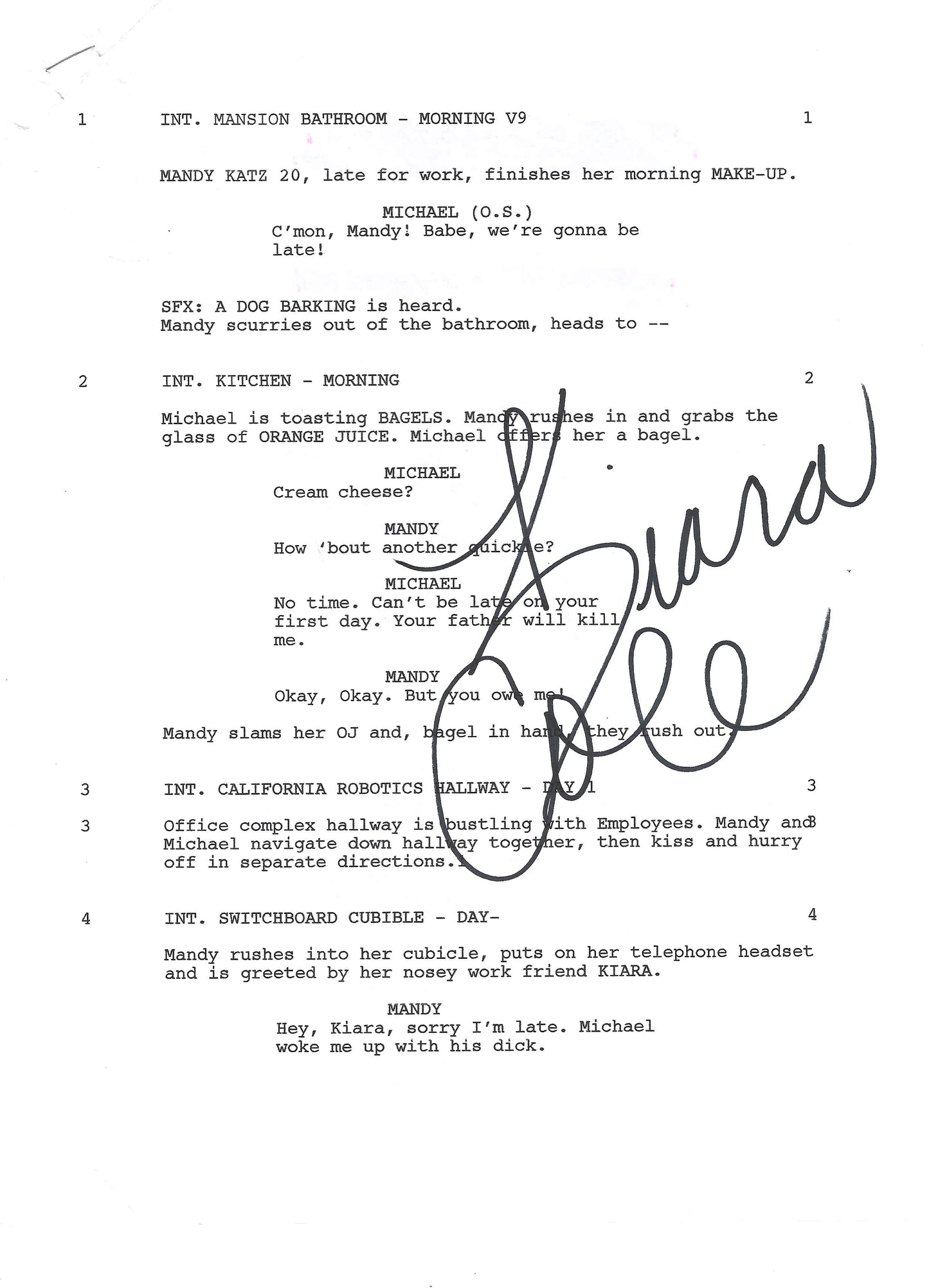 “Love, Sex, & Robots” Signed Script