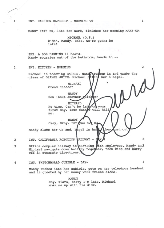 “Love, Sex, & Robots” Signed Script
