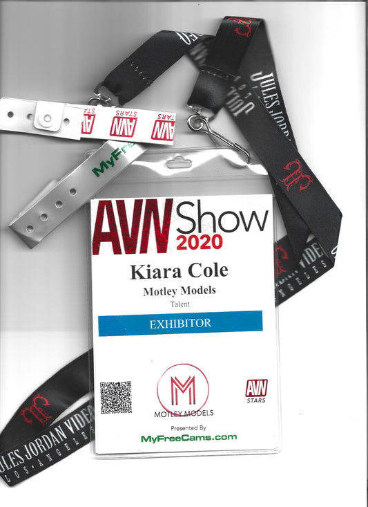 AVN 2020 Lanyard, Convention Badge, Red Carpet Access Pass, and Wristband