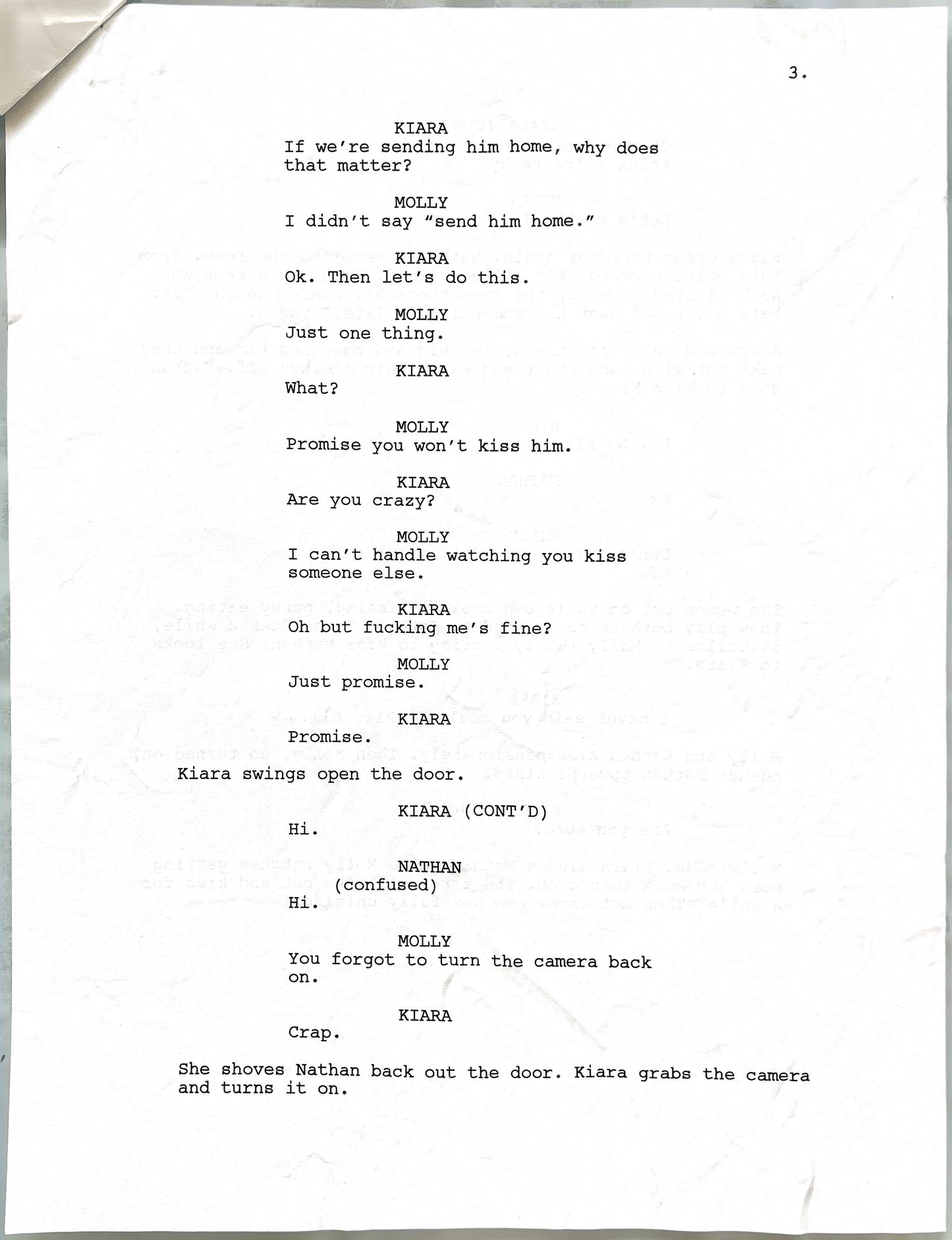 “The Fan” Signed Script