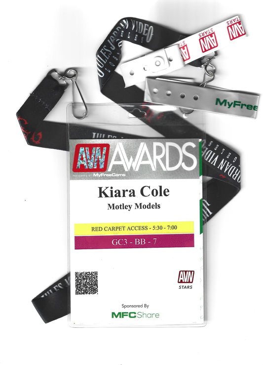 AVN 2020 Lanyard, Convention Badge, Red Carpet Access Pass, and Wristband